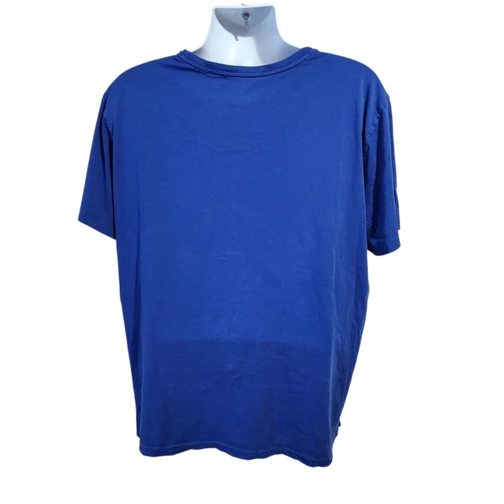 Polo Ralph Lauren Blue T-Shirt Men's XL Yellow Pony Logo Custom Fit Cotton Tee